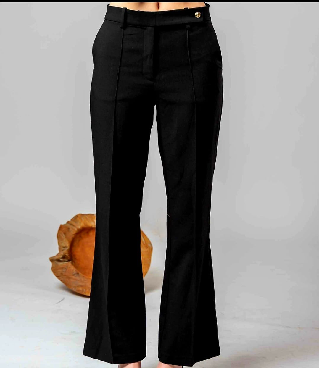 Black Woolen Flare Trouser