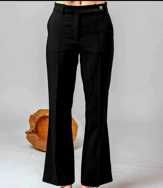 Black Woolen Flare Trouser