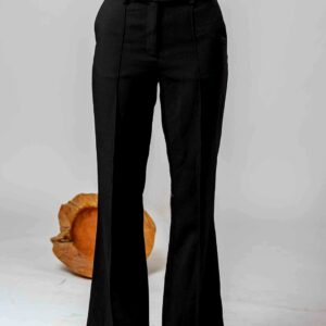 Black Woolen Flare Trouser